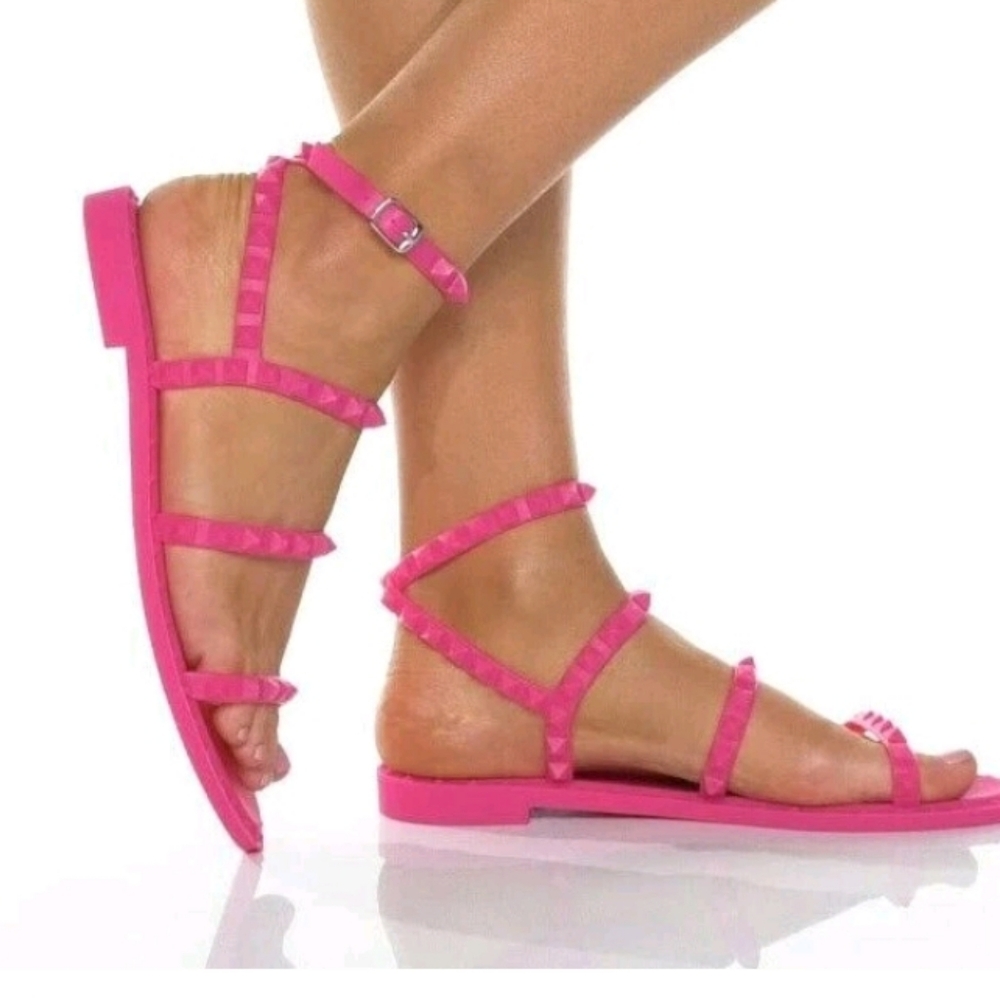 Pink Jelly Strappy Sandals Various Sizes